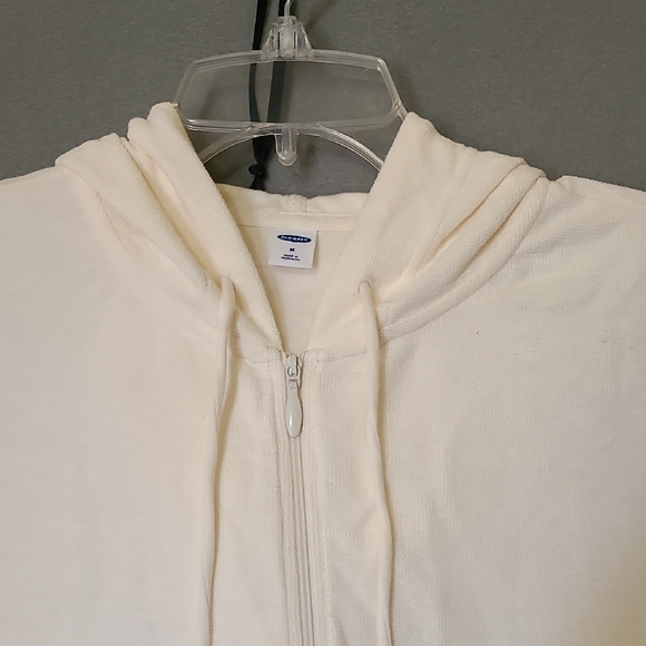 OLD NAVY Women's Cream Full Zip-Up Hoodie - Size Medium - Picture 3 of 12